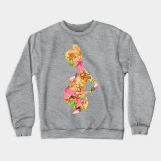 Pregnant woman  autumn silhouette Crewneck Sweatshirt